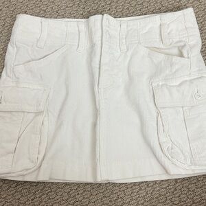 Brandy Melville White Corduroy Mini Skirt